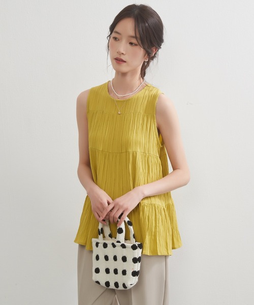 On One's Own(オンワンズオン)の「On One's Own ティアードノースリーブフレアトップ(シャツ/ブラウス・レディース・マスタード/ホワイト/ピンク/ブルー・FREE)」の19枚目の写真