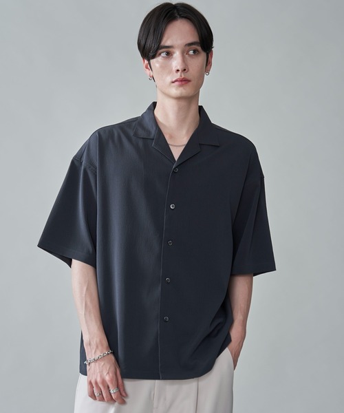 BROWNY(ブラウニー)の「BROWNY/クレープオープンカラーシャツ(シャツ/ブラウス・メンズ・チャコール/ライトグレー/ブルー・MEDIUM/LARGE)」の17枚目の写真