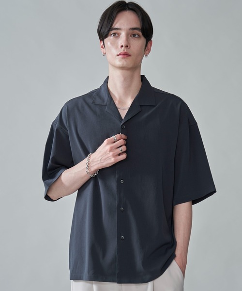 BROWNY(ブラウニー)の「BROWNY/クレープオープンカラーシャツ(シャツ/ブラウス・メンズ・チャコール/ライトグレー/ブルー・MEDIUM/LARGE)」の18枚目の写真
