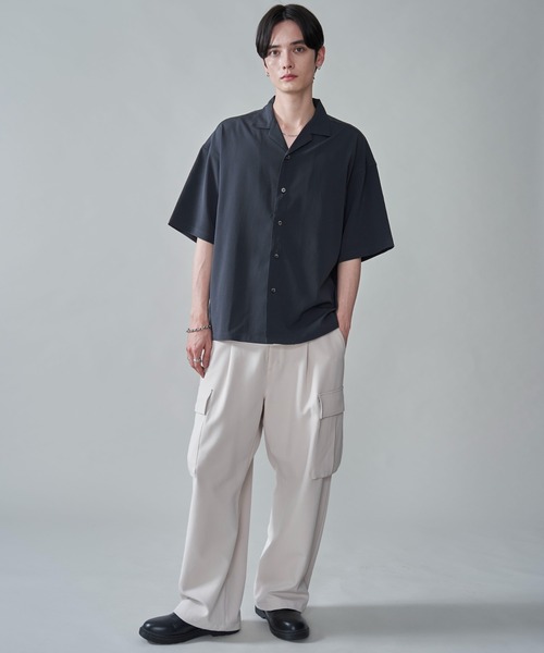 BROWNY(ブラウニー)の「BROWNY/クレープオープンカラーシャツ(シャツ/ブラウス・メンズ・チャコール/ライトグレー/ブルー・MEDIUM/LARGE)」の19枚目の写真
