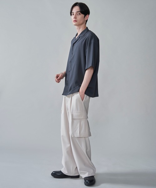 BROWNY(ブラウニー)の「BROWNY/クレープオープンカラーシャツ(シャツ/ブラウス・メンズ・チャコール/ライトグレー/ブルー・MEDIUM/LARGE)」の21枚目の写真