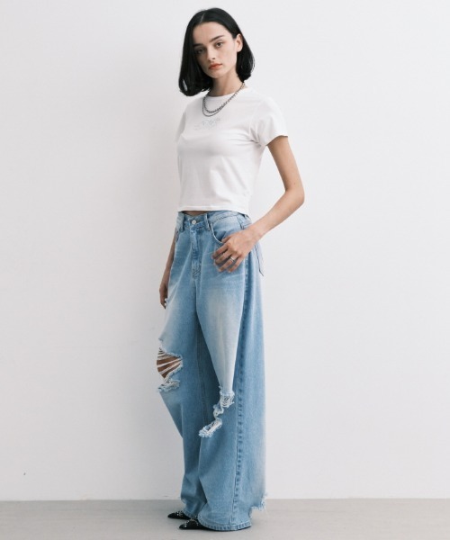Midnight Move(ミッドナイトムーブ)の「A'GEM/9 × .kom 『MIDNIGHT MOVE/ミッドナイトムーブ』 ANGEL T-SHIRT/エンジェル半袖Tシャツ(Tシャツ/カットソー・レディース・ホワイト/ブラック/ライトブルー・FREE)」の11枚目の写真