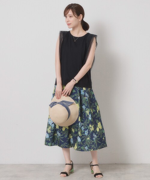 ITS'DEMO（イッツデモ）の「【洗濯機OK】ショルダーレースプルオーバー（Tシャツ/カットソー・レディース・ブラック/オフホワイト/ブルーグリーン/レッド系・00）」の22枚目の写真