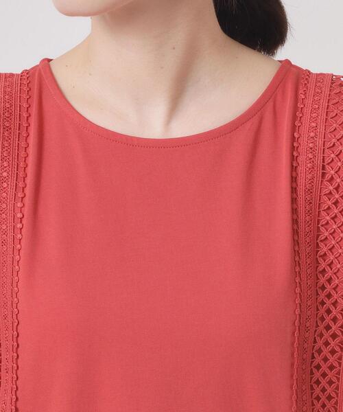 ITS'DEMO（イッツデモ）の「【洗濯機OK】ショルダーレースプルオーバー（Tシャツ/カットソー・レディース・ブラック/オフホワイト/ブルーグリーン/レッド系・00）」の12枚目の写真