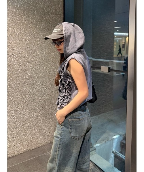 THROW by SLY（スローバイスライ）の「THROW MAYU KAKIHATA CAP キャップ（キャップ・レディース・バーガンディー/ブラック・FREE）」の9枚目の写真