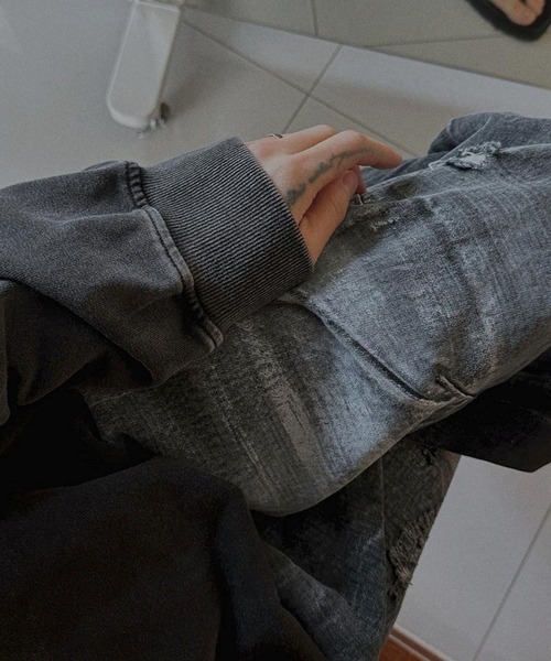 ASCLO（エジュクロ）の「ASCLO／ペイントクラッシュデニム（デニムパンツ・メンズ・ブラック・SMALL/MEDIUM/LARGE）」の10枚目の写真