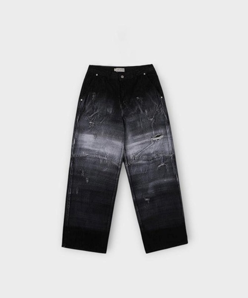 ASCLO（エジュクロ）の「ASCLO／ペイントクラッシュデニム（デニムパンツ・メンズ・ブラック・SMALL/MEDIUM/LARGE）」の8枚目の写真