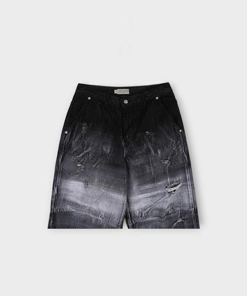 ASCLO（エジュクロ）の「ASCLO／ペイントクラッシュデニム（デニムパンツ・メンズ・ブラック・SMALL/MEDIUM/LARGE）」の6枚目の写真