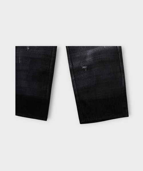 ASCLO（エジュクロ）の「ASCLO／ペイントクラッシュデニム（デニムパンツ・メンズ・ブラック・SMALL/MEDIUM/LARGE）」の3枚目の写真