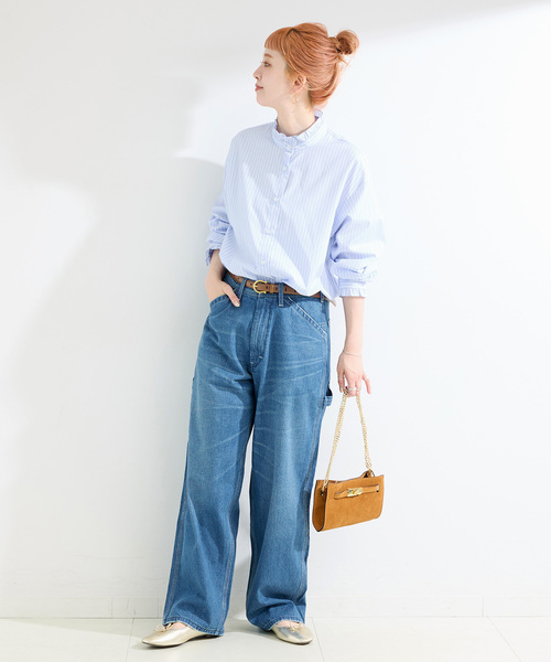 B.C STOCK（ベーセーストック）の「《追加3》手洗い可 / スタンドフリルブラウス（シャツ/ブラウス・レディース・サックスブルー/ネイビー/ブラック系その他/ホワイト・FREE）」の18枚目の写真