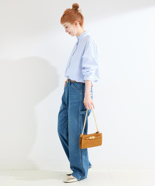 B.C STOCK（ベーセーストック）の「《追加3》手洗い可 / スタンドフリルブラウス（シャツ/ブラウス・レディース・サックスブルー/ネイビー/ブラック系その他/ホワイト・FREE）」の19枚目の写真