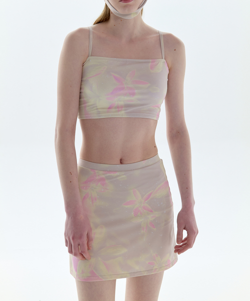 セール】PISCESS/パイシス Flower Splash Tube Top Skirt Set