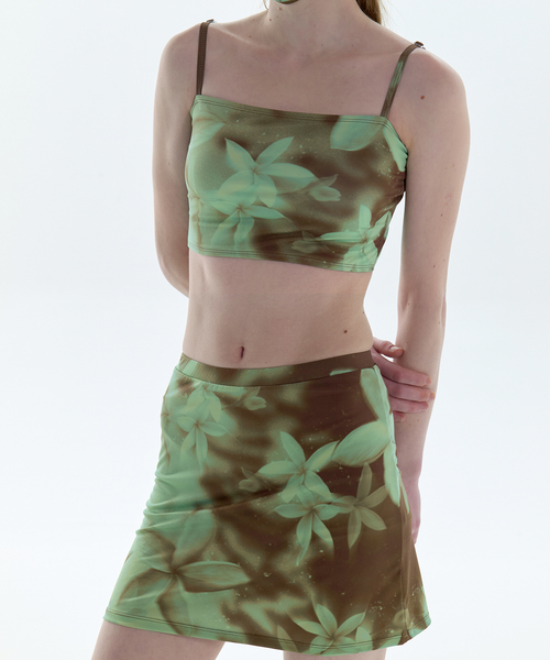セール】PISCESS/パイシス Flower Splash Tube Top Skirt Set