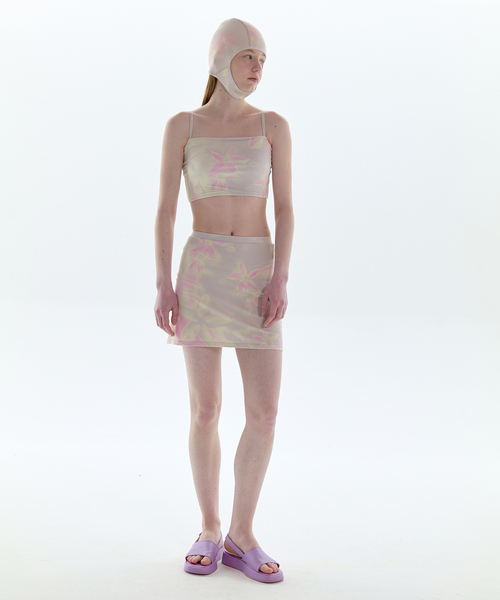 セール】PISCESS/パイシス Flower Splash Tube Top Skirt Set