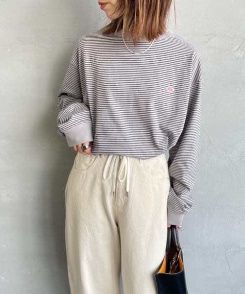 DANTON/ダントン] ワンポイントロゴ ボーダーロンT（Tシャツ