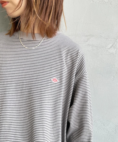 DANTON（ダントン）の「[DANTON/ダントン] ワンポイントロゴ ボーダーロンT（Tシャツ/カットソー・レディース・ホワイト/ブラック/グレー・L/M/S）」の16枚目の写真