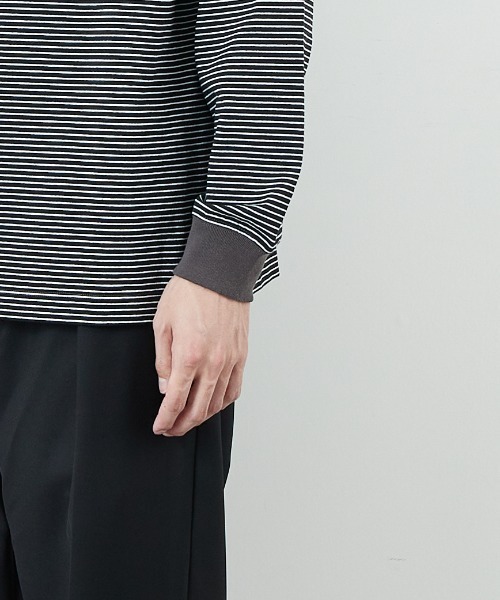 DANTON（ダントン）の「[DANTON/ダントン] ワンポイントロゴ ボーダーロンT（Tシャツ/カットソー・レディース・ホワイト/ブラック/グレー・L/M/S）」の20枚目の写真