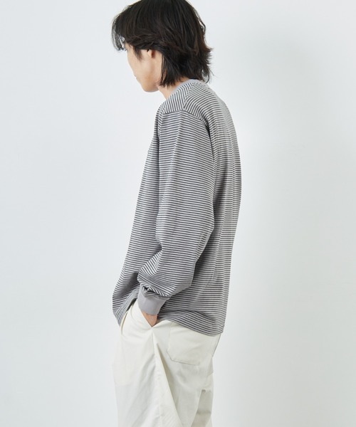 DANTON（ダントン）の「[DANTON/ダントン] ワンポイントロゴ ボーダーロンT（Tシャツ/カットソー・レディース・ホワイト/ブラック/グレー・L/M/S）」の5枚目の写真