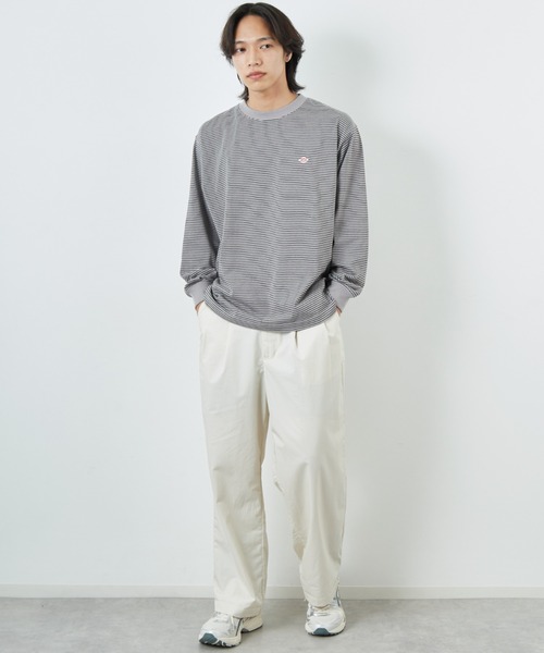 DANTON（ダントン）の「[DANTON/ダントン] ワンポイントロゴ ボーダーロンT（Tシャツ/カットソー・レディース・ホワイト/ブラック/グレー・L/M/S）」の7枚目の写真