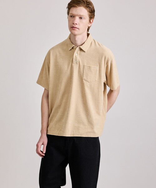 Saturdays NYC（サタデーズ ニューヨークシティ ）の「Jake Pile SS Polo（ポロシャツ・メンズ・レッド/ネイビー/ベージュ・S/XL/L/M）」の2枚目の写真