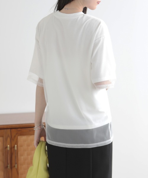 SUNFLOWER EIGHT（サンフラワーエイト）の「シアーTシャツ（Tシャツ/カットソー・レディース・ホワイト/ライトグリーン/ライトイエロー/ブラック・FREE）」の8枚目の写真