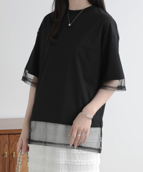 SUNFLOWER EIGHT（サンフラワーエイト）の「シアーTシャツ（Tシャツ/カットソー・レディース・ホワイト/ライトグリーン/ライトイエロー/ブラック・FREE）」の9枚目の写真