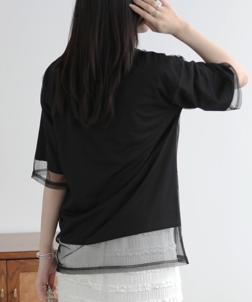 SUNFLOWER EIGHT（サンフラワーエイト）の「シアーTシャツ（Tシャツ/カットソー・レディース・ホワイト/ライトグリーン/ライトイエロー/ブラック・FREE）」の12枚目の写真