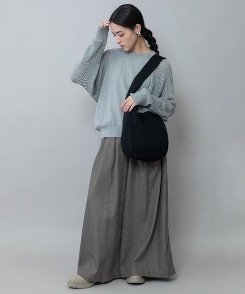 Munich(ミューニック)の「畦編みニットショルダーバッグ(ショルダーバッグ・レディース・ブラック/キャメル/アイボリー・FREE)」の12枚目の写真