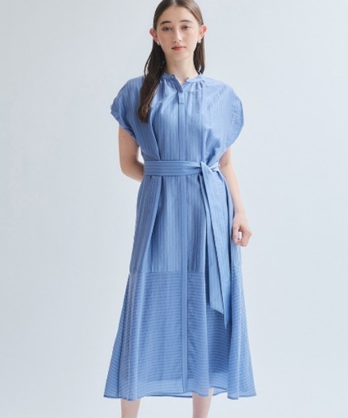 ketty（ケティ）の「シアードビーストライプワンピース≪洗濯機で洗える≫（ワンピース・レディース・ホワイト系その他/ベージュ系その他/ブルー系その他・M）」の3枚目の写真