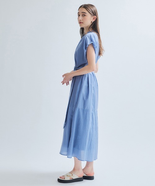 ketty（ケティ）の「シアードビーストライプワンピース≪洗濯機で洗える≫（ワンピース・レディース・ホワイト系その他/ベージュ系その他/ブルー系その他・M）」の19枚目の写真