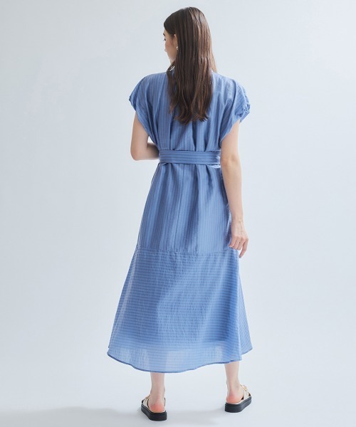 ketty（ケティ）の「シアードビーストライプワンピース≪洗濯機で洗える≫（ワンピース・レディース・ホワイト系その他/ベージュ系その他/ブルー系その他・M）」の12枚目の写真