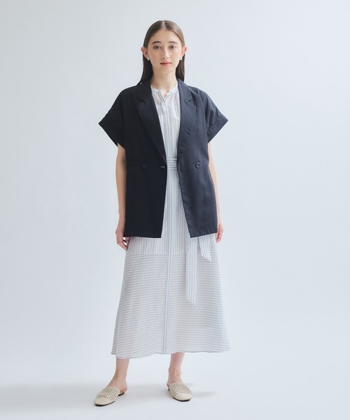 ketty（ケティ）の「シアードビーストライプワンピース≪洗濯機で洗える≫（ワンピース・レディース・ホワイト系その他/ベージュ系その他/ブルー系その他・M）」の17枚目の写真