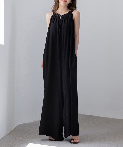 DAY CLOSET(デイ クローゼット)の「レディース 上品でレディな装いに。2WAYウエストマークオールインワンサロペット(サロペット/オーバーオール・レディース・ブラック/ベージュ/オフホワイト/チャコールグレー・M/L)」の12枚目の写真