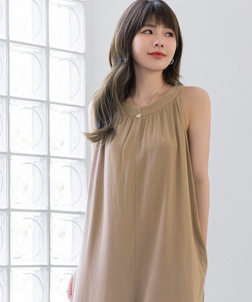 DAY CLOSET(デイ クローゼット)の「レディース 上品でレディな装いに。2WAYウエストマークオールインワンサロペット(サロペット/オーバーオール・レディース・ブラック/ベージュ/オフホワイト/チャコールグレー・M/L)」の20枚目の写真