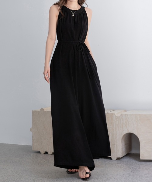 DAY CLOSET(デイ クローゼット)の「レディース 上品でレディな装いに。2WAYウエストマークオールインワンサロペット(サロペット/オーバーオール・レディース・ブラック/ベージュ/オフホワイト/チャコールグレー・M/L)」の21枚目の写真