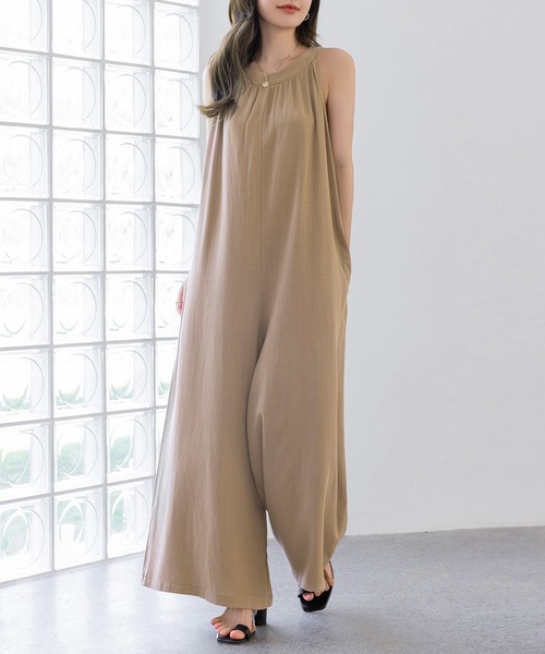 DAY CLOSET(デイ クローゼット)の「レディース 上品でレディな装いに。2WAYウエストマークオールインワンサロペット(サロペット/オーバーオール・レディース・ブラック/ベージュ/オフホワイト/チャコールグレー・M/L)」の18枚目の写真