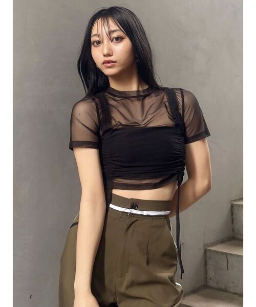 MURUA（ムルーア）の「グラデーションシアートップス（Tシャツ/カットソー・レディース・その他/ブラック・FREE）」の11枚目の写真