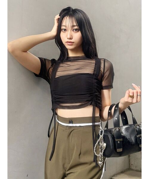 MURUA（ムルーア）の「グラデーションシアートップス（Tシャツ/カットソー・レディース・その他/ブラック・FREE）」の12枚目の写真