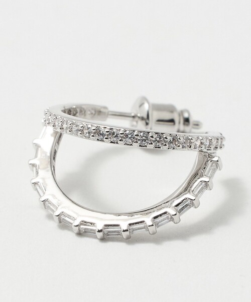 UNITED ARROWS(ユナイテッドアローズ)の「パヴェ ダブルフープ ピアス(ピアス(両耳用)・レディース・シルバー・FREE)」の3枚目の写真