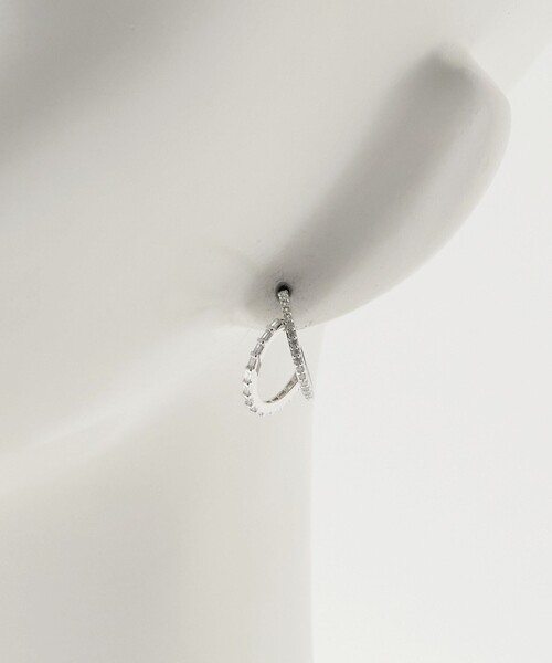 UNITED ARROWS(ユナイテッドアローズ)の「パヴェ ダブルフープ ピアス(ピアス(両耳用)・レディース・シルバー・FREE)」の4枚目の写真