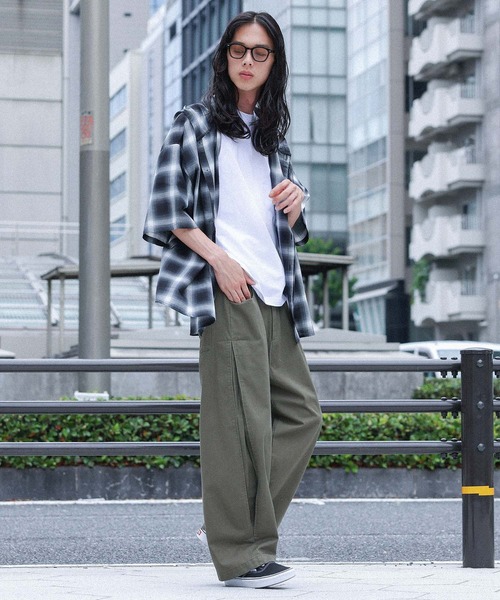 MDR(エムディアール)の「グラデーションチェック柄 フード付き半袖シャツ(シャツ/ブラウス・メンズ・ブラック/オフホワイト・M/L)」の11枚目の写真