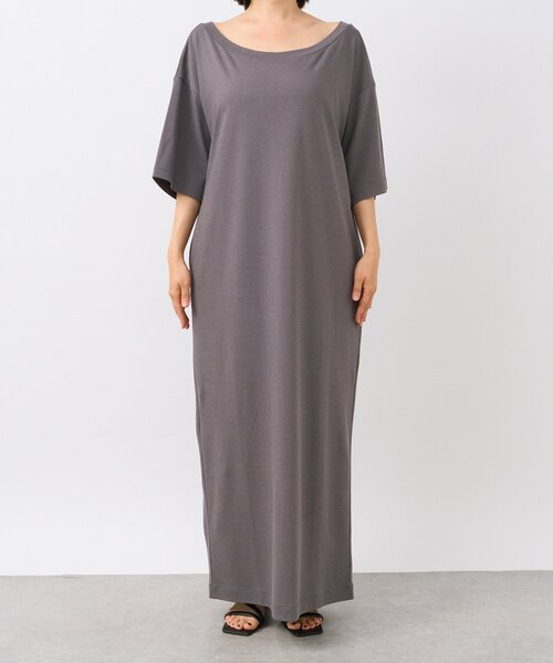 RIVE DROITE（リヴドロワ）の「【新色追加！】【MONN.:.(モン)】オープンネックワンピース（ワンピース・レディース・ブラック/チャコールグレー/ネイビー・36/38）」の5枚目の写真