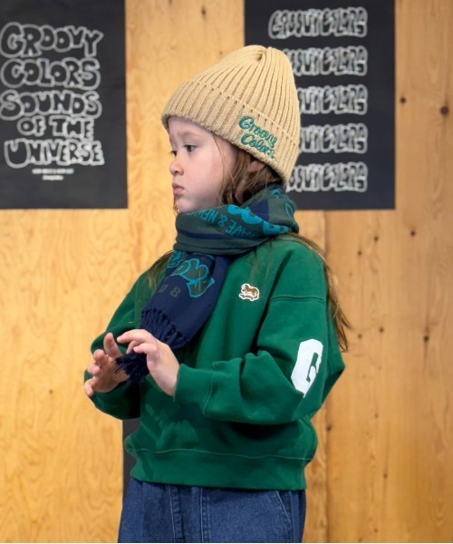 GROOVY COLORS（グルービーカラーズ）の「GRS SKATE DOG Sweat Shirt（スウェット・キッズ・グリーン/ネイビー・125/115）」の2枚目の写真