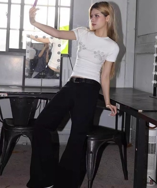 セール】ラインストーン レタリングロゴ コンパクト / ピチT（T