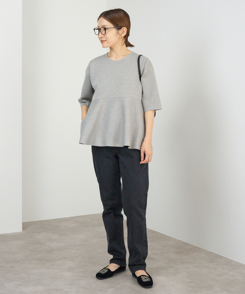 IENA（イエナ）の「Debussyペプラムプルオーバー（ニット/セーター・レディース・グレー/アイボリー・FREE）」の19枚目の写真