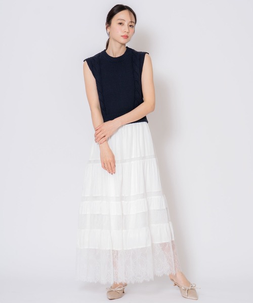NOELA(ノエラ)の「レース切り替えスカート(スカート・レディース・ブラック/オフホワイト・S/M)」の17枚目の写真