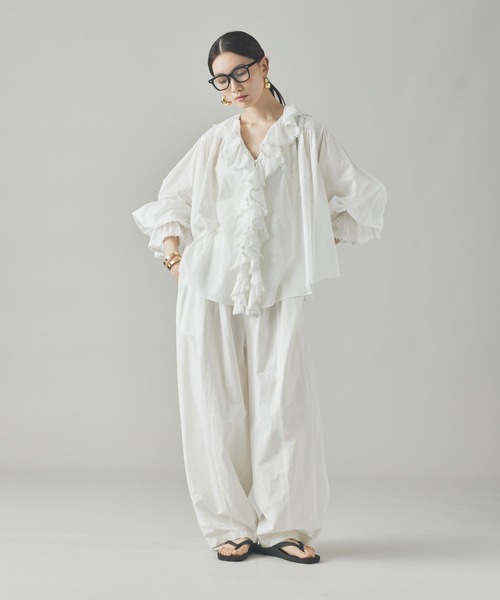 Curensology(カレンソロジー)の「Curensology(カレンソロジー)/ラッフルレースブラウス(シャツ/ブラウス・レディース・ホワイト/ブラック・FREE)」の8枚目の写真