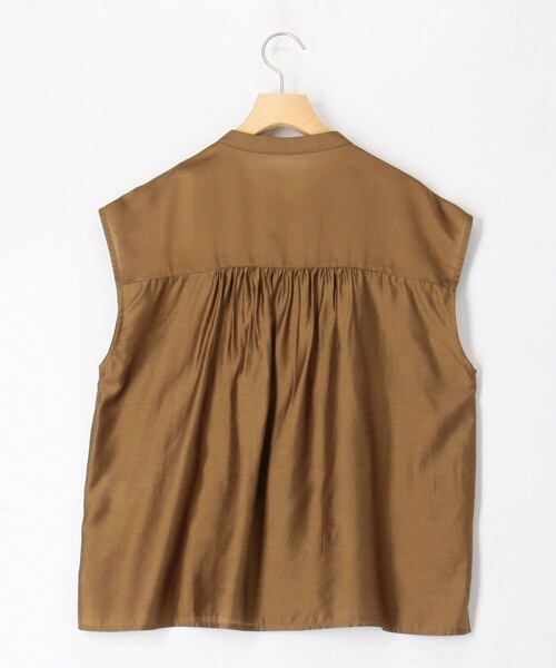 MICO COULIER（ミコクリエ）の「シルキーローンフリルブラウス（シャツ/ブラウス・レディース・ブルー/チャコールグレー/ブラウン・38）」の15枚目の写真