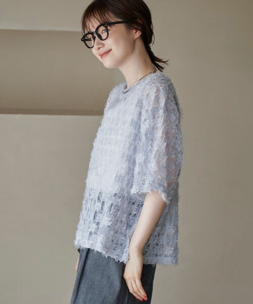 coen(コーエン)の「【セットアイテム】フェザーチュールプルオーバー&タンクトップセット(Tシャツ/カットソー・レディース・オフホワイト/ライトブルー/ブラック・M/L)」の13枚目の写真