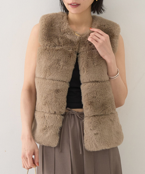 Rouge vif(ルージュヴィフ)の「エコファージレ(ベスト・レディース・ベージュ/ブラウン・フリー)」の2枚目の写真